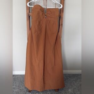 Lost + Wander Rust Brown Strapless Maxi Dress